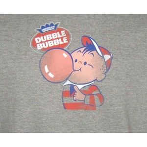 Dubble Bubble T Shirt Youth Size XL Vintage Look Heather Gray